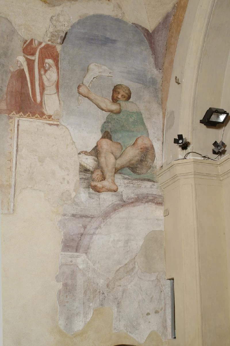 Dal Ponte J. (1537 - 39), Sansone combatte i filistei e lacerto con Giuditta, beweb, Jacopo da Ponte, detto Bassano